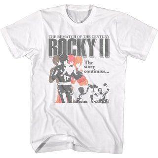 Rocky-Rocky Ii Poster-White Adult S/S Tshirt - Coastline Mall