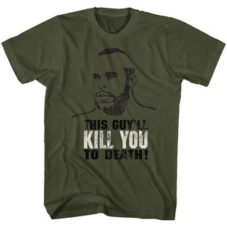 Rocky-Kill You To Death-Military Green Adult S/S Tshirt - Coastline Mall