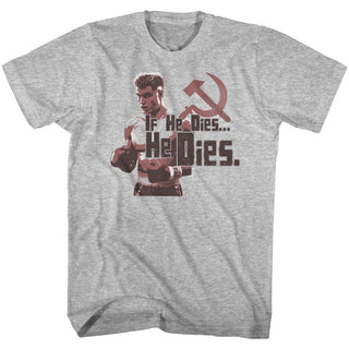 Rocky-He Dies-Gray Heather Adult S/S Tshirt - Coastline Mall