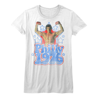 Rocky-Philly 1976-White Ladies S/S Tshirt - Coastline Mall