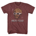 Redd Foxx-Stars-Vintage Maroon Heather Adult S/S Tshirt - Coastline Mall