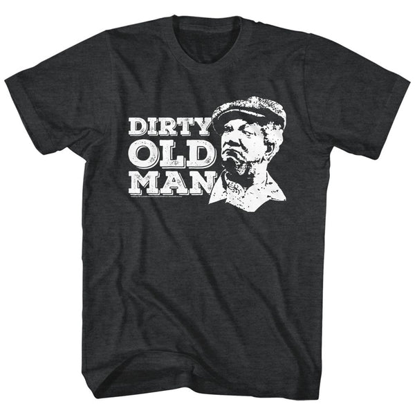 Redd Foxx-Dirty Old Man-Black Heather Adult S/S Tshirt - Coastline Mall
