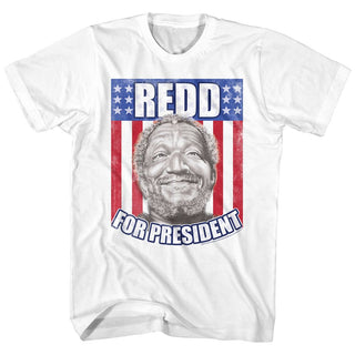 Redd Foxx-Foxx For President-White Adult S/S Tshirt - Coastline Mall