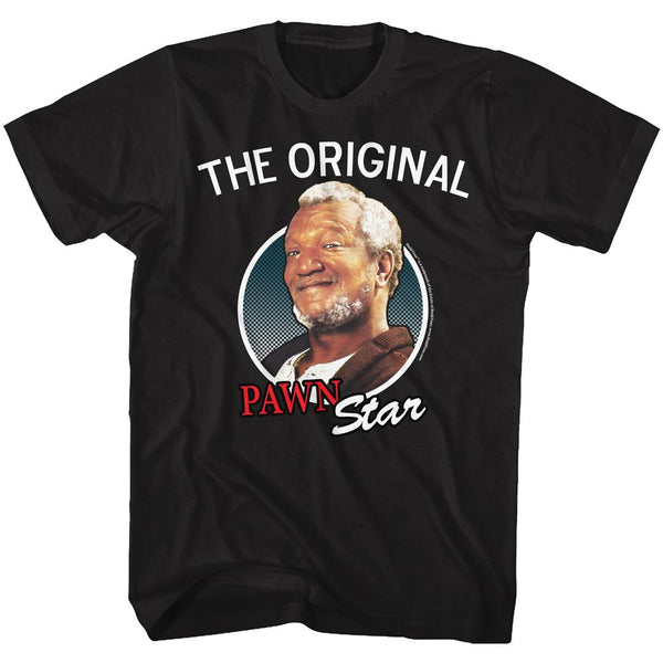 Redd Foxx-Pawn Star-Black Adult S/S Tshirt - Coastline Mall