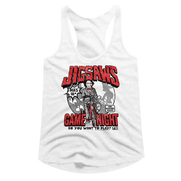 Saw-Saw Game Night-White Ladies S/S Tshirt - Coastline Mall
