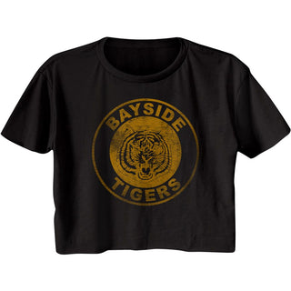 Saved By The Bell-Bayside Logo-Black Ladies S/S Festival Cali Crop - Coastline Mall