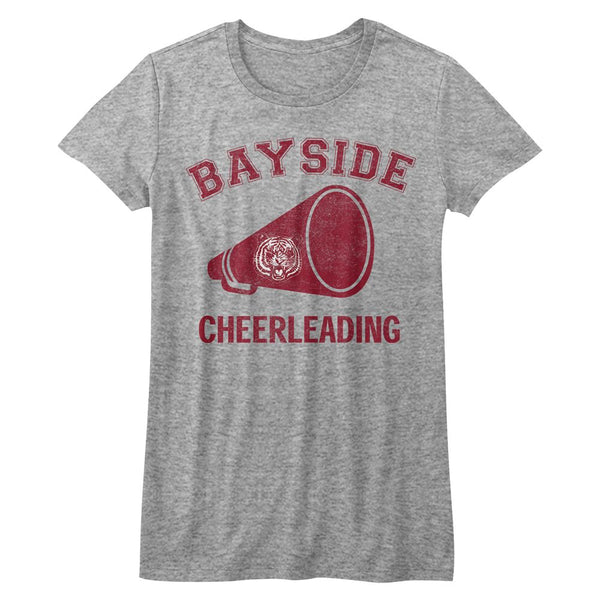 Saved By The Bell-Cheerleading-Athletic Heather Ladies S/S Tshirt - Coastline Mall