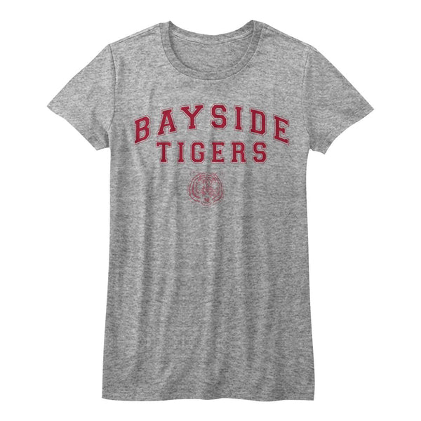 Saved By The Bell-Bayside Arch-Athletic Heather Ladies S/S Tshirt - Coastline Mall