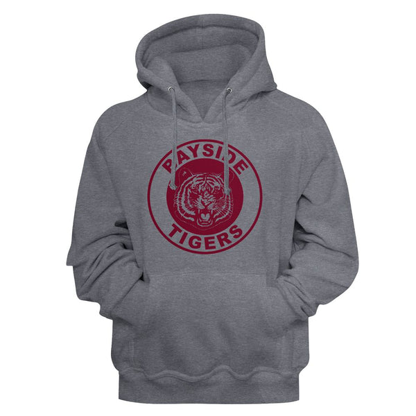 Saved By The Bell - Bayside Tigers | Gunmetal Heather L/S Pullover Adult Hoodie - Coastline Mall