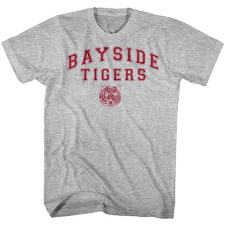 Saved By The Bell-Bayside Tigers-Gray Heather Adult S/S Tshirt - Coastline Mall