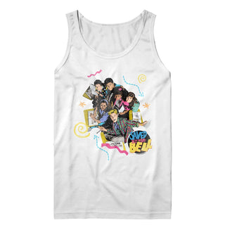 Saved By The Bell-Classroom Hijinx-White Adult Tank - Coastline Mall