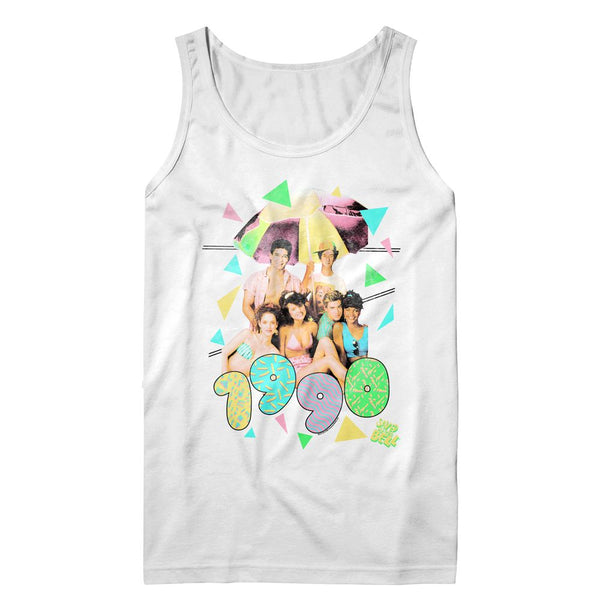 Saved By The Bell-Pastel-White Adult Tank - Coastline Mall