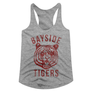 Saved By The Bell-Bayside-Gray Heather Ladies Racerback - Coastline Mall