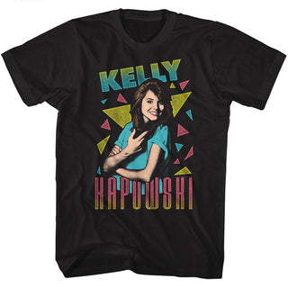 Saved By The Bell-Kelly Triangles-Black Adult S/S Tshirt - Coastline Mall