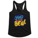 Saved By The Bell-Round Logo-Black Ladies Racerback - Coastline Mall
