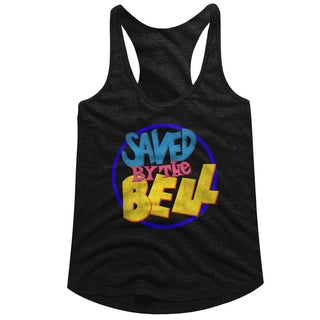 Saved By The Bell-Round Logo-Black Ladies Racerback - Coastline Mall