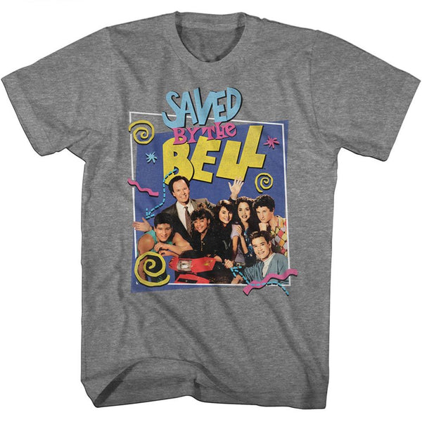 Saved By The Bell-Group W/ Belding-Graphite Heather Adult S/S Tshirt - Coastline Mall