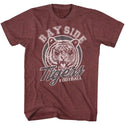 Saved By The Bell-Tigers Football-Vintage Maroon Heather Adult S/S Tshirt - Coastline Mall