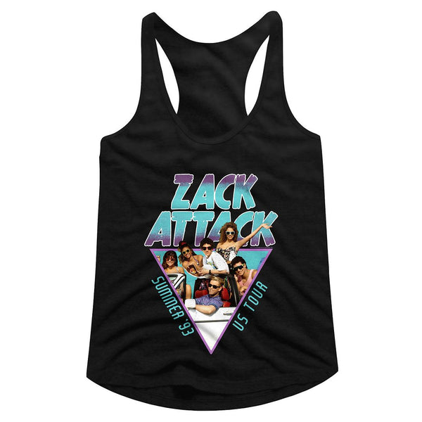Saved By The Bell-Summer Tour '93-Black Ladies Racerback - Coastline Mall