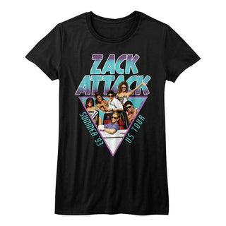 Saved By The Bell-Summer Tour '93-Black Ladies S/S Tshirt - Coastline Mall