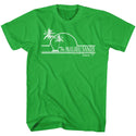 Saved By The Bell - Malibu Sands Logo Kelly Green Adult Short Sleeve T-Shirt tee - Coastline Mall