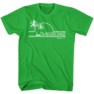 Saved By The Bell - Malibu Sands Logo Kelly Green Adult Short Sleeve T-Shirt tee - Coastline Mall