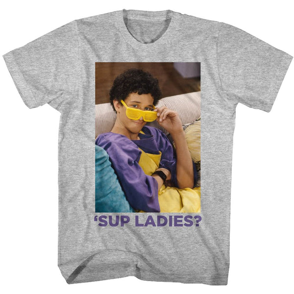 Saved By The Bell-Sup Ladies-Gray Heather Adult S/S Tshirt - Coastline Mall