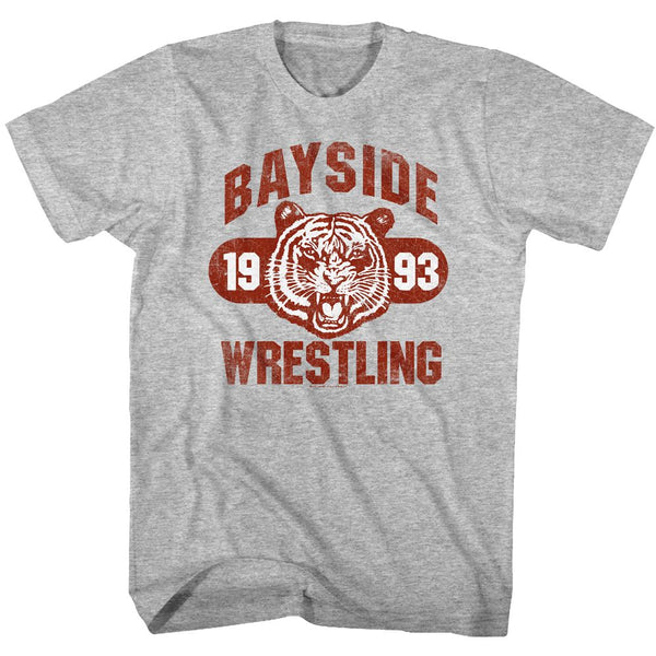 Saved By The Bell-Bayside Wresting-Gray Heather Adult S/S Tshirt - Coastline Mall