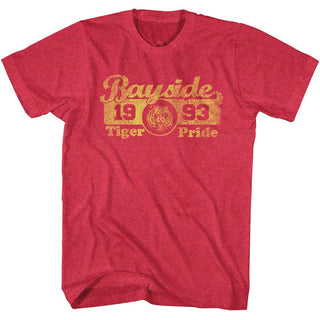 Saved By The Bell-Bayside Pride-Cherry Heather Adult S/S Tshirt - Coastline Mall