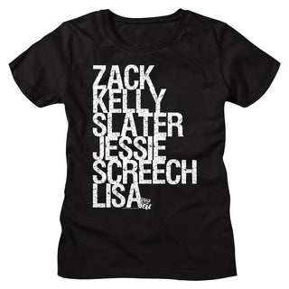 Saved By The Bell-Gang Fight-Black Ladies S/S Tshirt - Coastline Mall