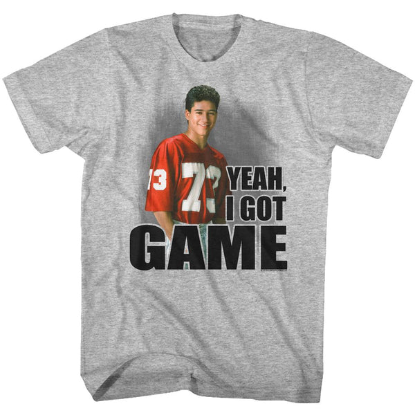 Saved By The Bell-I Got Game-Gray Heather Adult S/S Tshirt - Coastline Mall