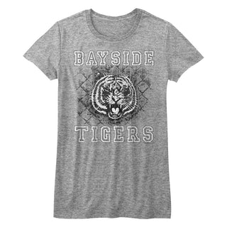 Saved By The Bell-Schoolyard Tigers-Athletic Heather Ladies S/S Tshirt - Coastline Mall