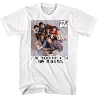 Saved By The Bell-In A Mess-White Adult S/S Tshirt - Coastline Mall