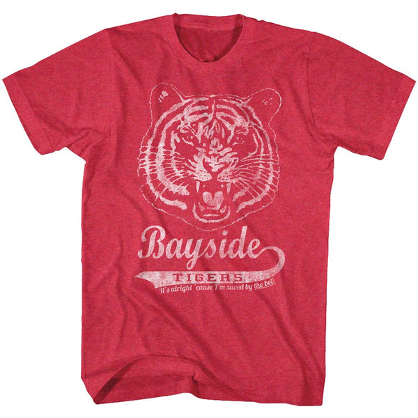 Saved By The Bell-Bayside Vintage-Cherry Heather Adult S/S Tshirt - Coastline Mall