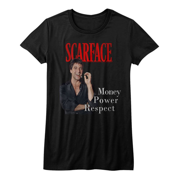 Scarface-Money Power Respect-Black Ladies S/S Tshirt - Coastline Mall
