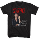 Scarface-Money Power Respect-Black Adult S/S Tshirt - Coastline Mall