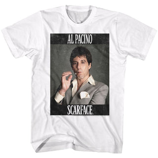 Scarface-Pacino-White Adult S/S Tshirt - Coastline Mall