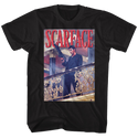 Scarface-Railing Shot-Black Adult S/S Tshirt - Coastline Mall