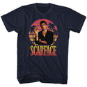 Scarface-Miami Sunset-Navy Adult S/S Tshirt - Coastline Mall