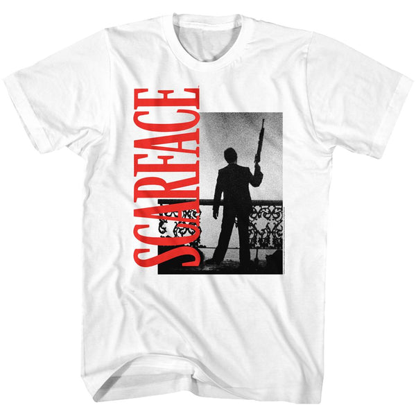 Scarface-Red Logo-White Adult S/S Tshirt - Coastline Mall