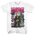 Scarface-Glitch-White Adult S/S Tshirt - Coastline Mall