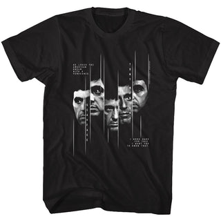 Scarface-Sliced-Black Adult S/S Tshirt - Coastline Mall