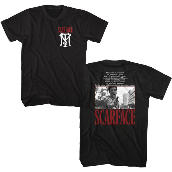 Scarface-Other Name Scarface-Black Adult S/S Front-Back Print Tshirt - Coastline Mall
