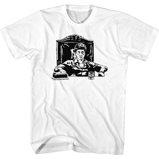 Scarface-Tony at desk-White Adult S/S Tshirt - Coastline Mall