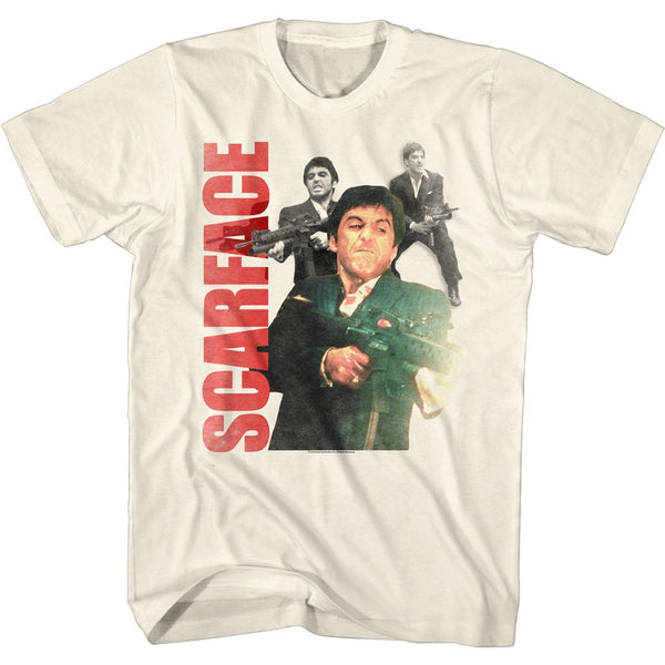 Scarface-Tony Collage-Natural Adult S/S Tshirt - Coastline Mall