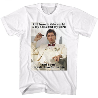 Scarface-Break-White Adult S/S Tshirt - Coastline Mall