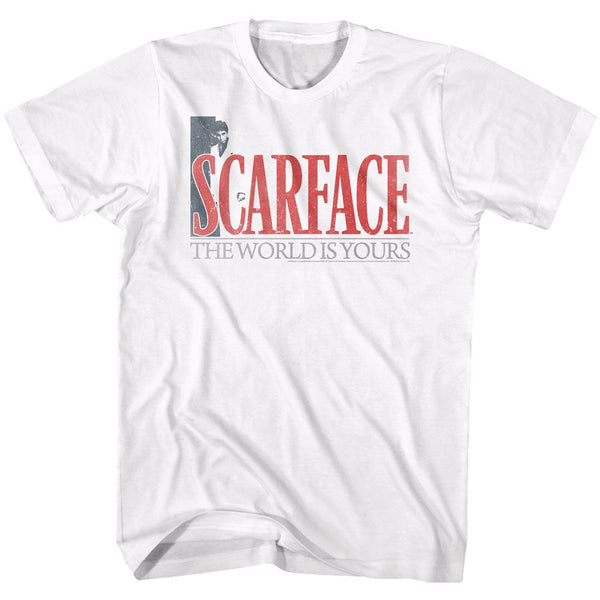 Scarface-The World Is Yours-White Adult S/S Tshirt - Coastline Mall