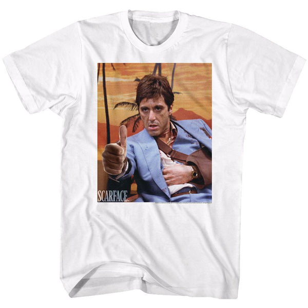 Scarface-Thumbs & Ammo-White Adult S/S Tshirt - Coastline Mall