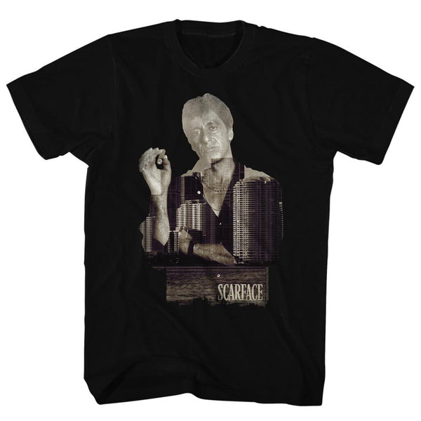 Scarface-Double Expose-Black Adult S/S Tshirt - Coastline Mall