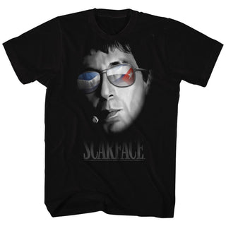 Scarface-Cuban Aviators-Black Adult S/S Tshirt - Coastline Mall